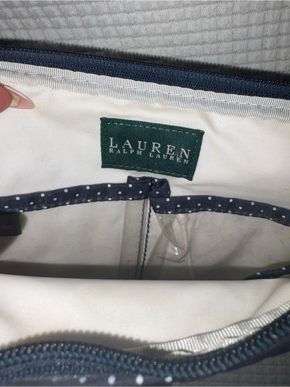 Ralph Lauren Navy with White Dot Cosmetic Case